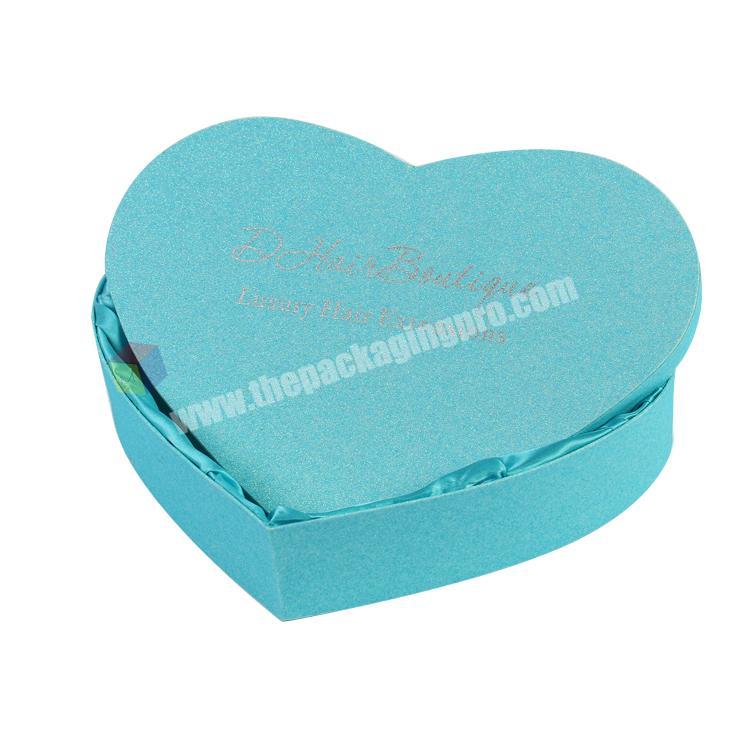 blue gift packaging heart shaped rigid box