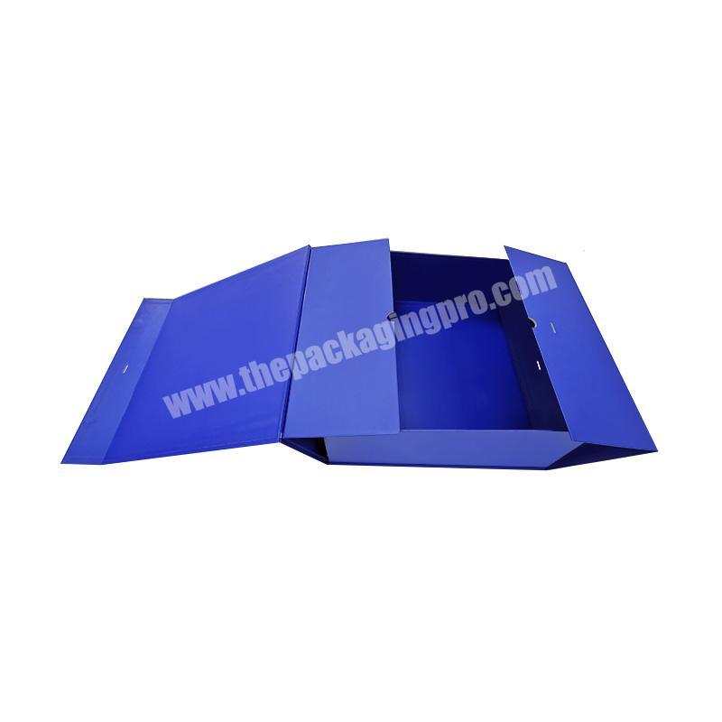 Blue large folding box custom luxury rigid cosmetic magnetic gift paper boxes