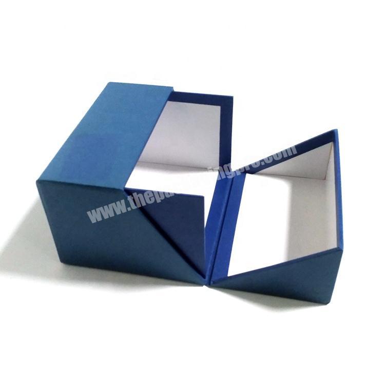 Blue Personalized Luxury Cardboard Paper Packaging Wedding Christmas Gift Box With Flip Lid