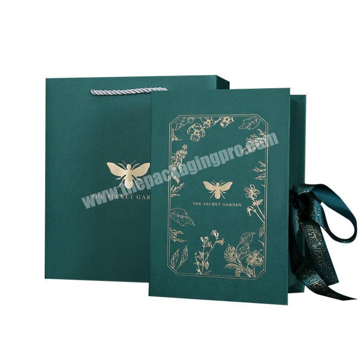 Book gift box instagram creative hot gold flip gift box exquisite cosmetics perfume simple gift box