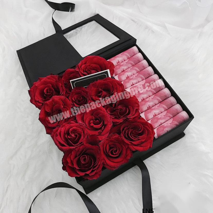 Book mysterious gift box high-end satin bow window packing box