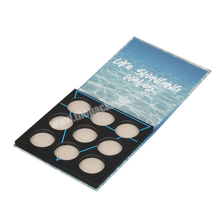 Book Shape Cosmetic Magnetic Custom Logo Shape Eyeshadow Packaging
