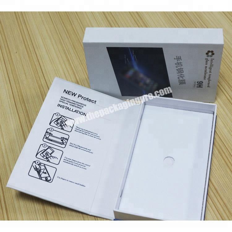 Book Shape Foldable Paper Tempered Glass Protector Packaging Boxes