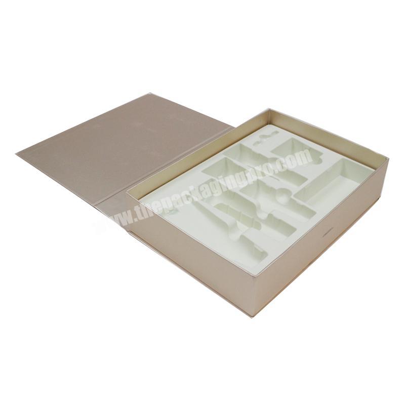 Book Shape Luxury Cosmetic gift set Packaging Box with plastic inserts