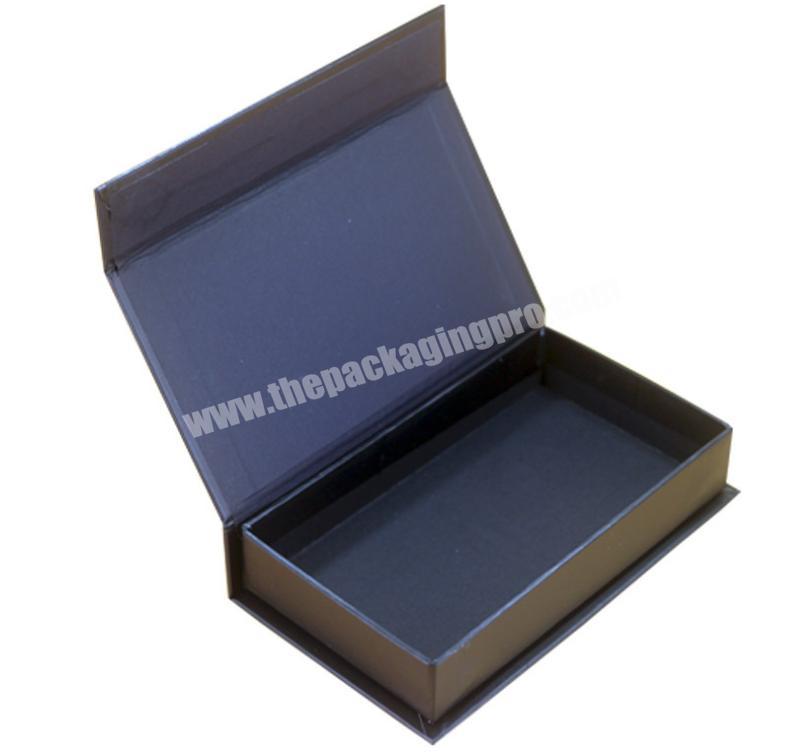 book shape magnetic black cardboard gift box with your design