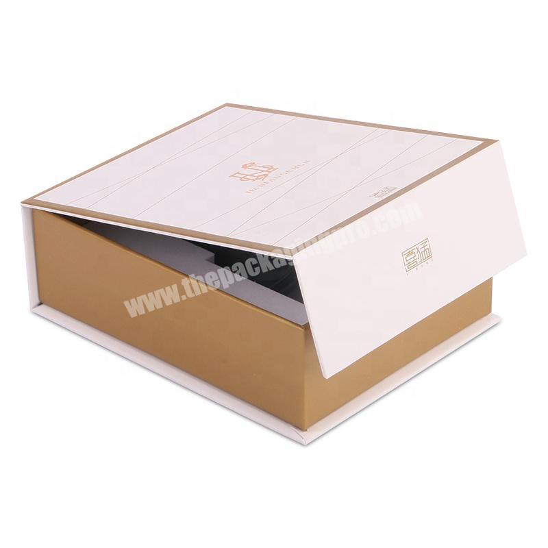 book shape magnetic printed gift boxes with foam insert for cosmetic bottle jars packaging