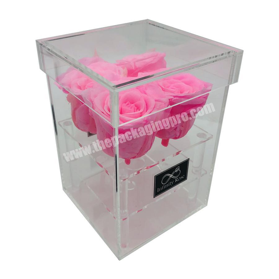 bottom price packaging flower box acrylic