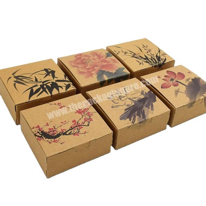 Boxes manufacturers Brown paper cake box Ink series paper moon cake cookies gifts west Point baked goods china style flower box