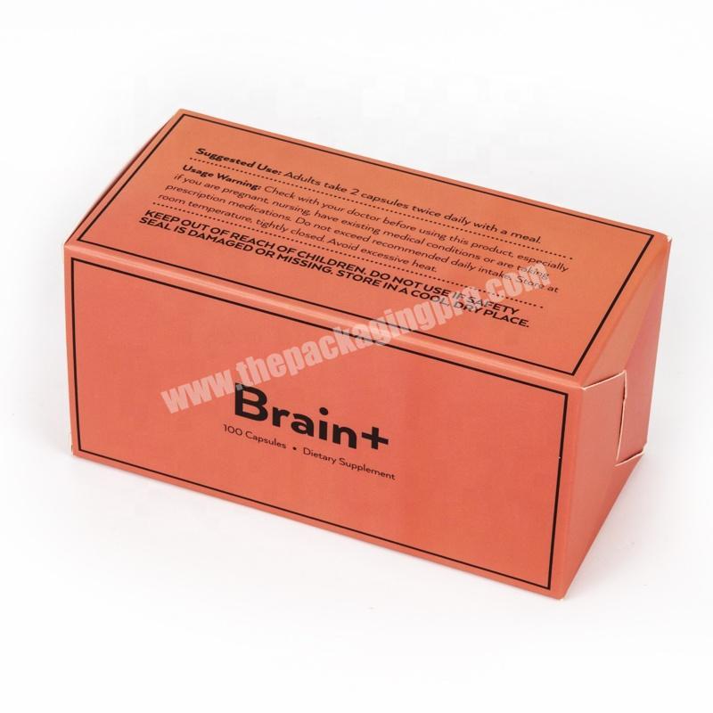 Brain health power capsules dietary supplement wholesale paper box custom