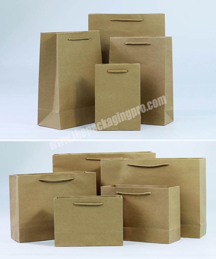 Brand logo printed factory supply brown Kraft low cost paper bag with logo print