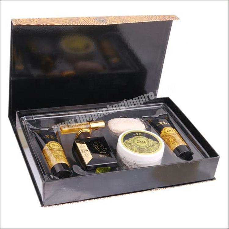 branded high quality cardboard cosmetic makeup packaging cosmetic box kit with PET blister