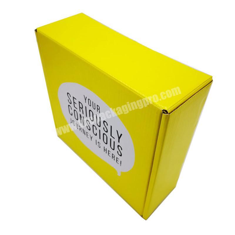 Bright Yellow Color Printing Custom Size Packaging Corrugated Cardboard  Shoe Box