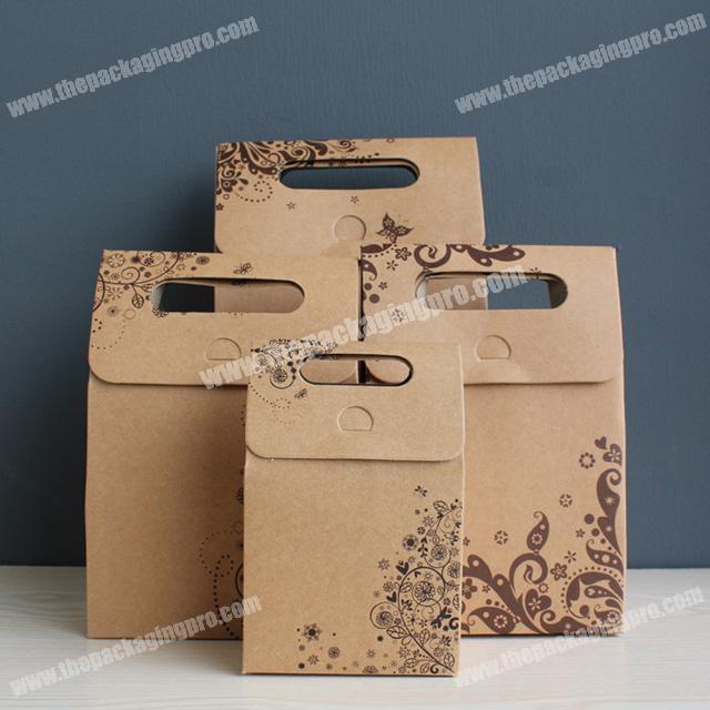 Brown kraft paper bag cut tea coffee food packaging wedding door gift paper bags