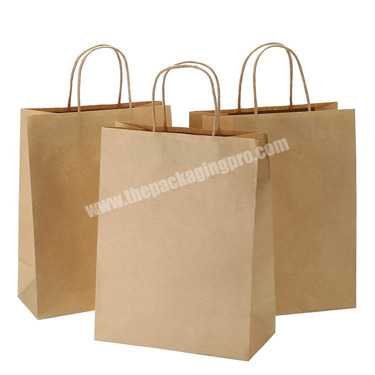 Brown kraft paper bags manufacturer with handles wholesale