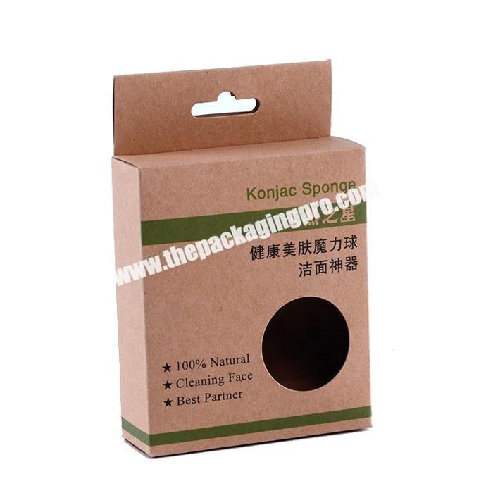 Brown kraft paper cardboard packaging box with pvc window
