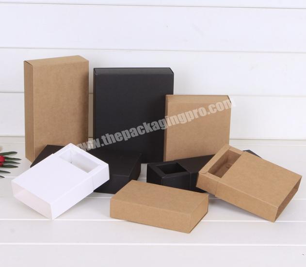 Brown kraft storage box with sliding drawer packaging for cosmetic products