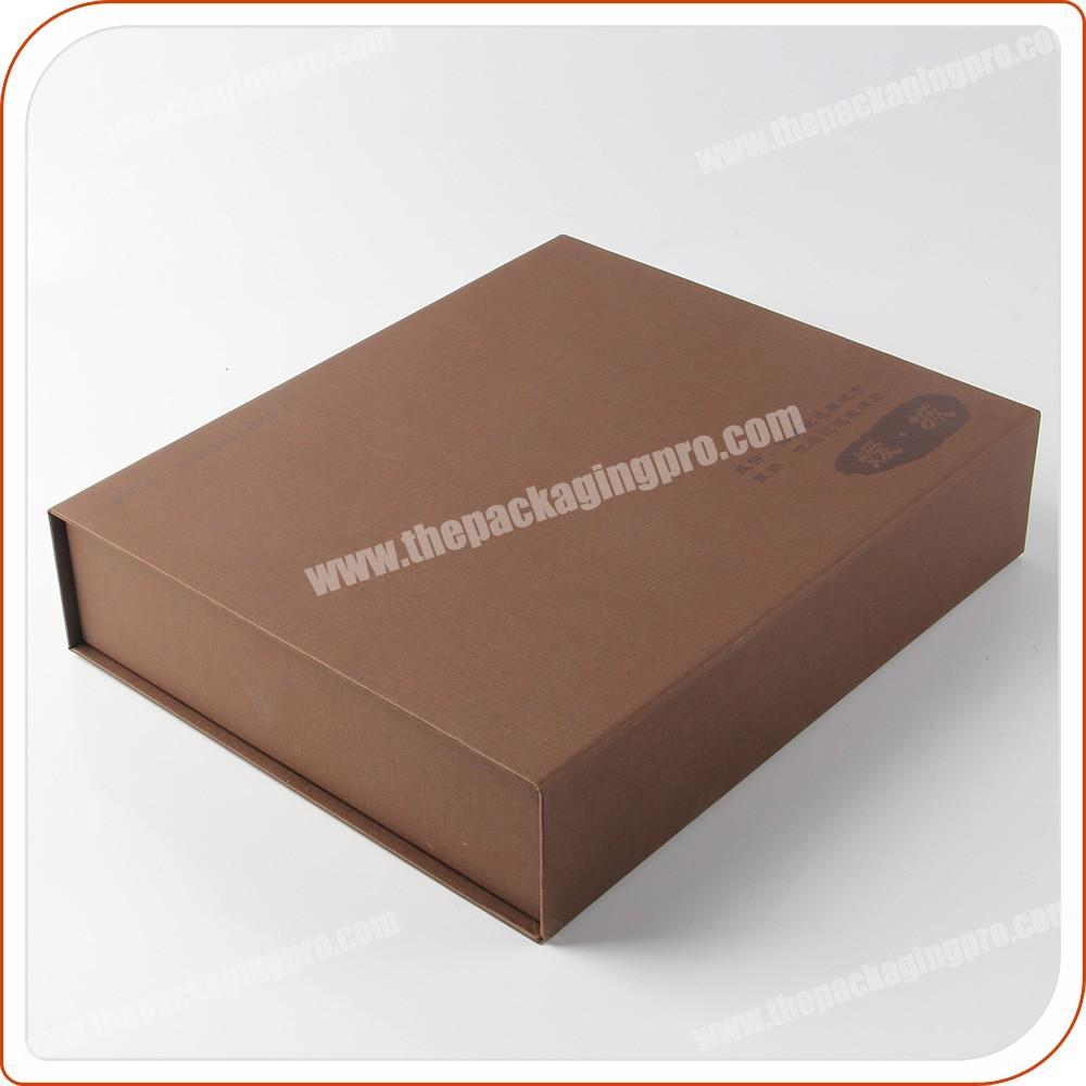 brown magnetic closure cardboard gift paper box for men accessories products