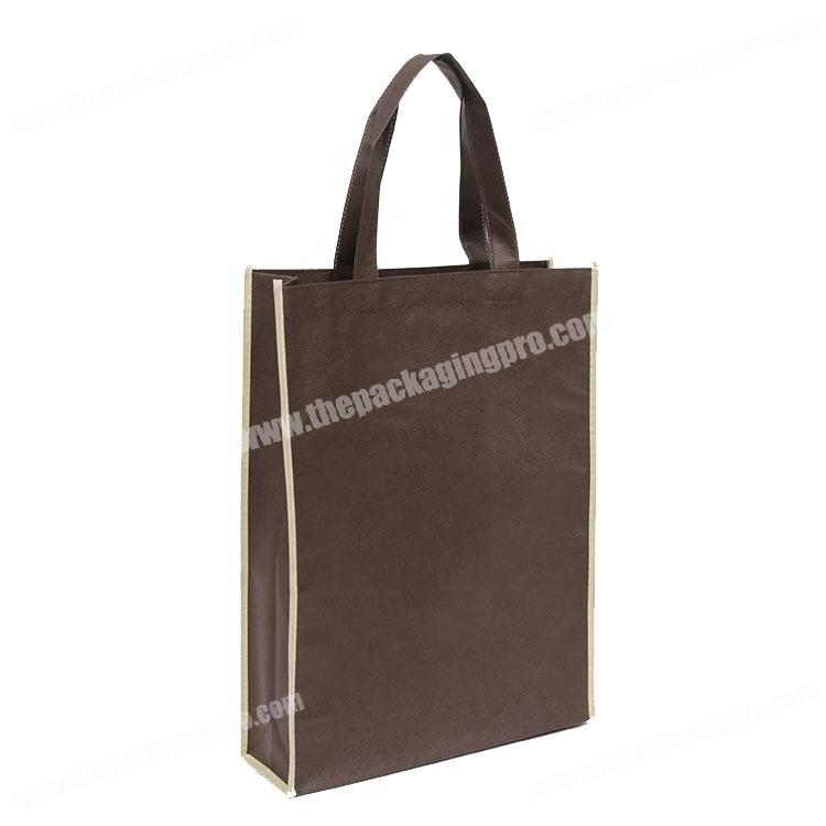 Brown non woven fabric eco friendly shopping bags wholesale