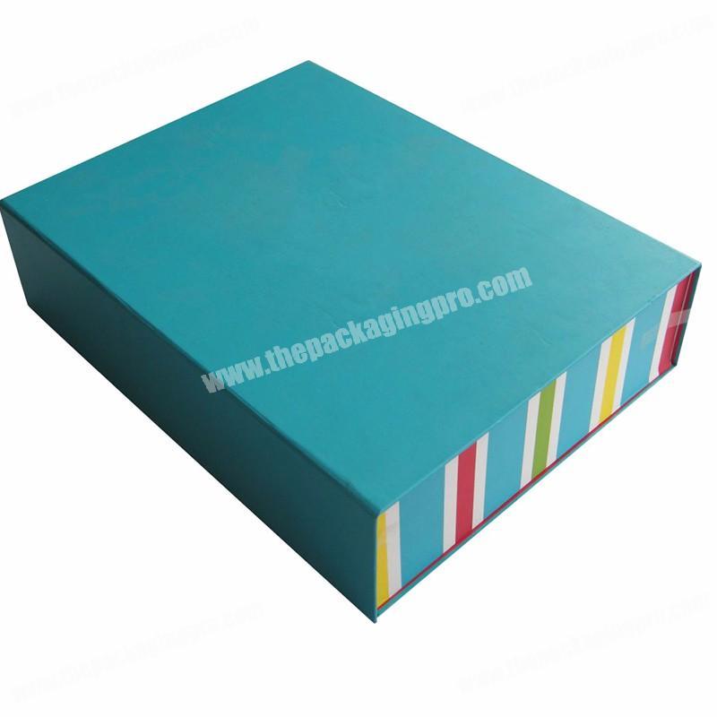 Bule high end matte magnetic custom size logo cheap gift floding gift packaging box