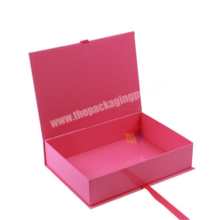 bundle hair packaging pink rigid cardboard wig box