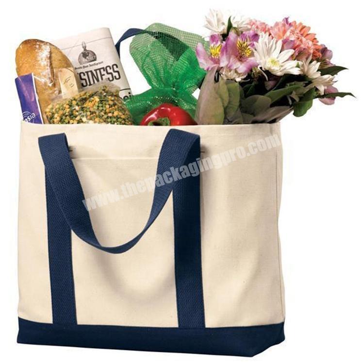 Canvas handle reusable shopping bags canvas grocery tote bag