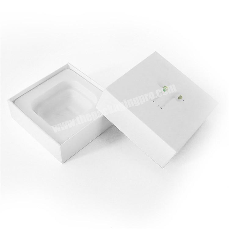Cardboard Box With Slot Lid Headphones Packaging Design Square White Gift Box