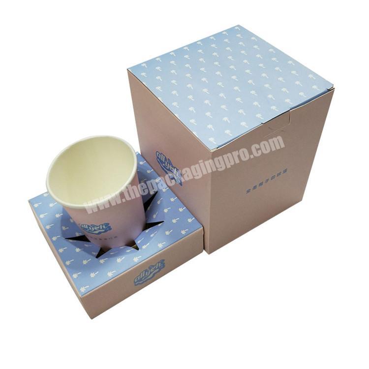 Cardboard Coffee Mug Packaging Boxes Square Foldable Box With Foam For Mugs