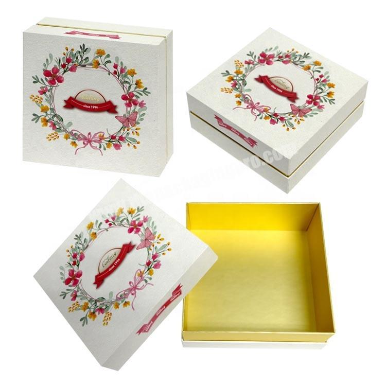 cardboard cosmteict box with lid, gift packaging box with gold paper, storage box with lid