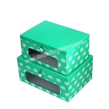 Cardboard Custom Cardboard Shoe Boxes For Sale Folding Gift Box PVC Window Pattern Foldable Paper Storage Box