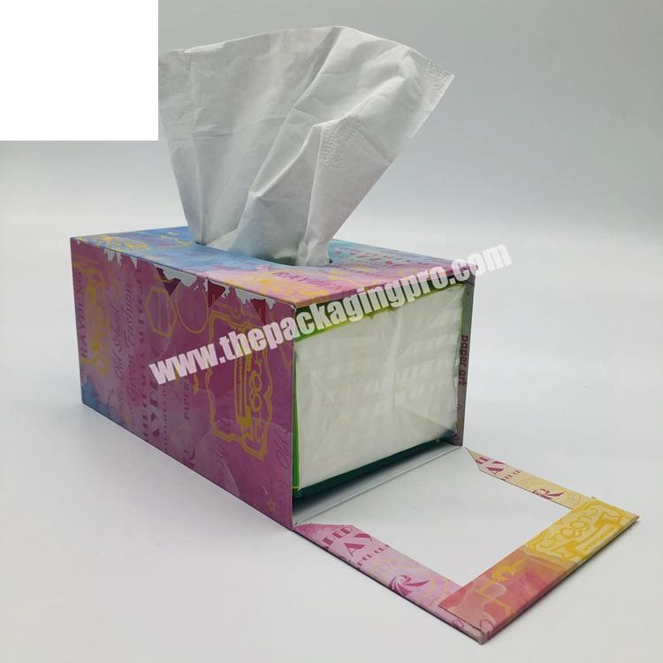 Cardboard facial tissue box holders fancy tissue paper box colorful tissue  box