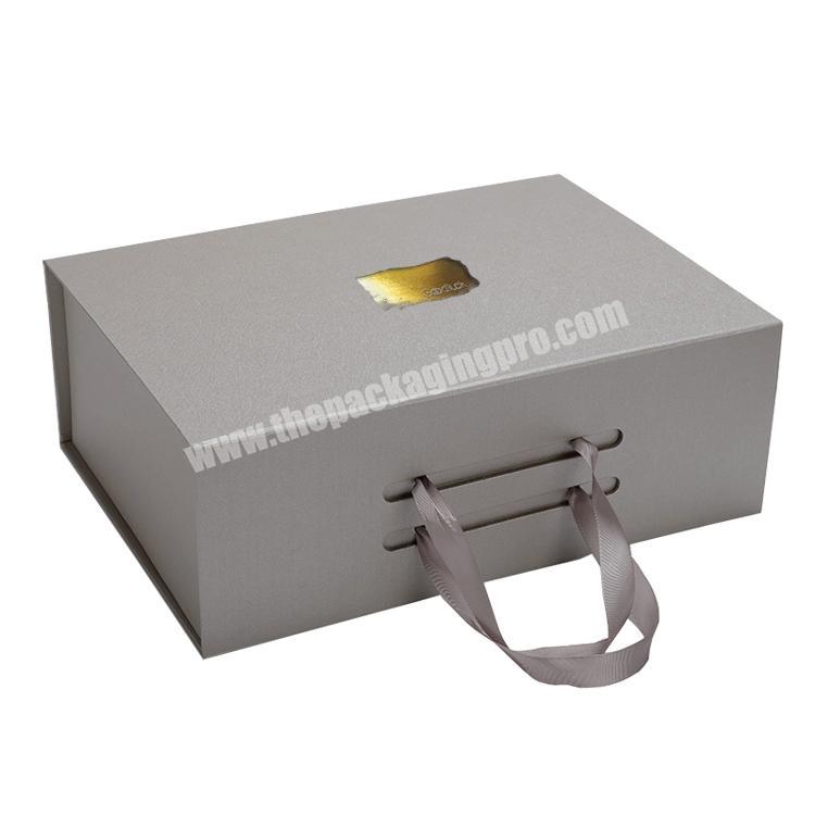 cardboard gift custom luxury rigid paper magnetic box closure collapsible