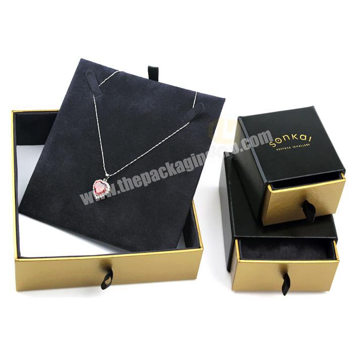 Cardboard Jewellery Small Product Custom Logo Printed Paper Drawer Packaging Gift Box With Handle
