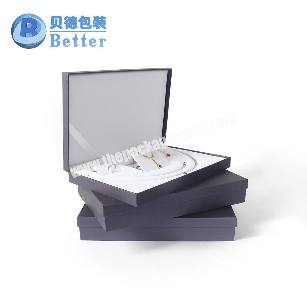 Cardboard Jewelry Set Gift Box Ring Necklace Bracelets Earring Gift Packaging Boxes With Sponge Inside Rectangle