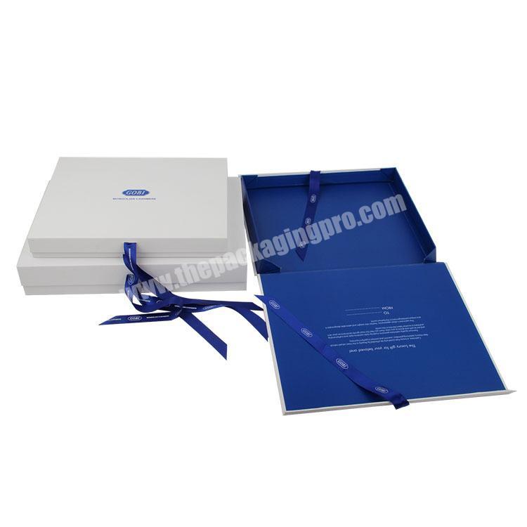 cardboard luxury foldable box with ribbon