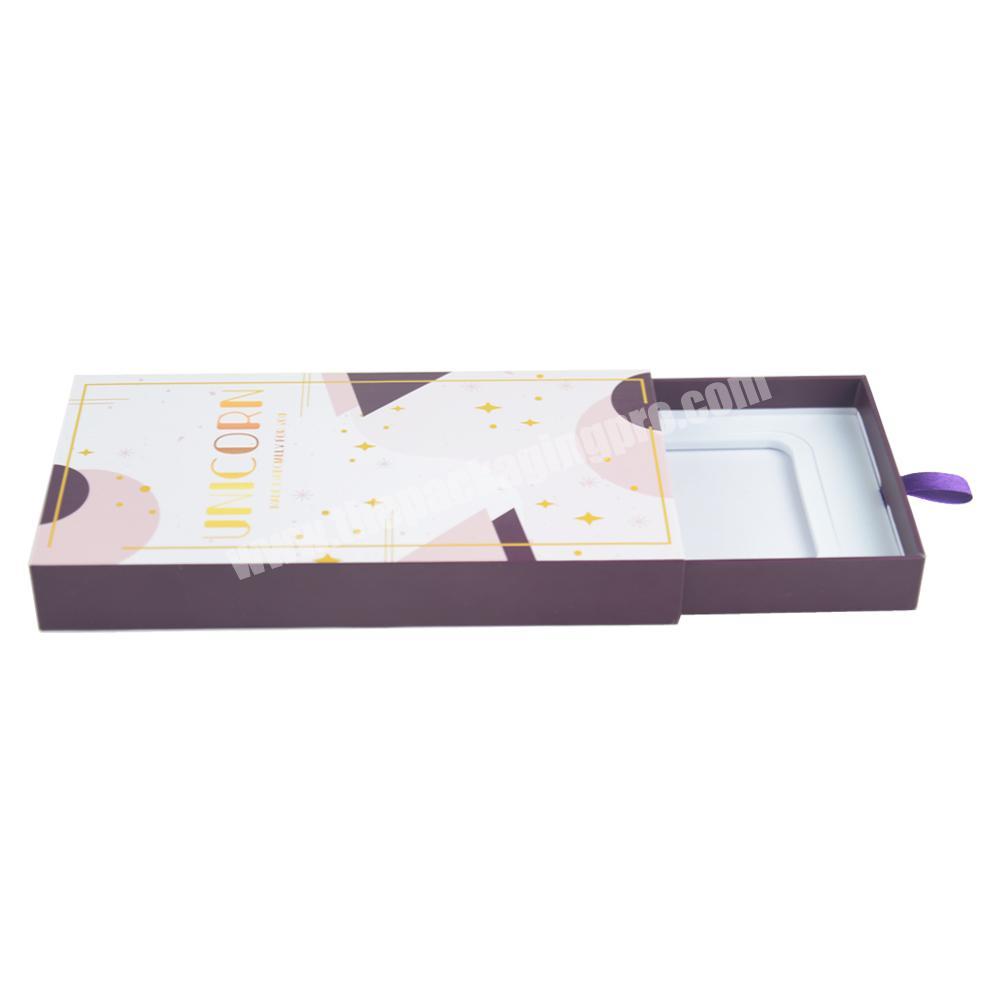 Cardboard Paper Box Packaging Slide cosmetics Box and Drawer Packaging Box With Logo for eyeshadow compact