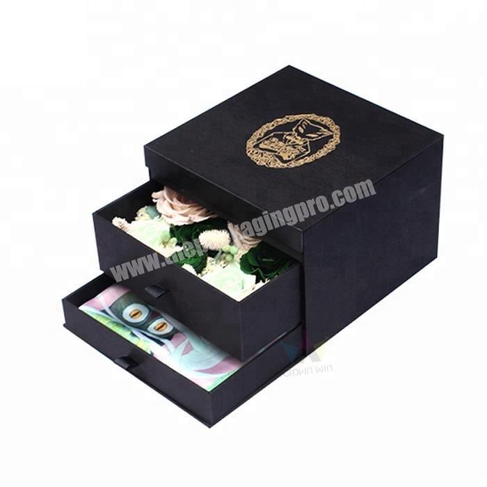 Cardboard Paper Flower Box Packaging With Drawer