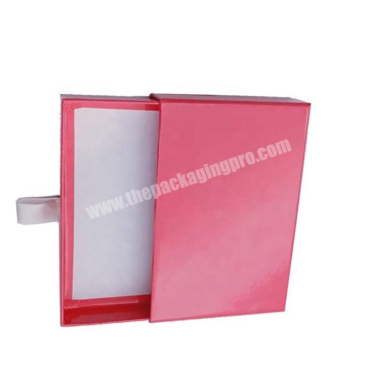 Cardboard sliding gift boxes box with ribbon in China