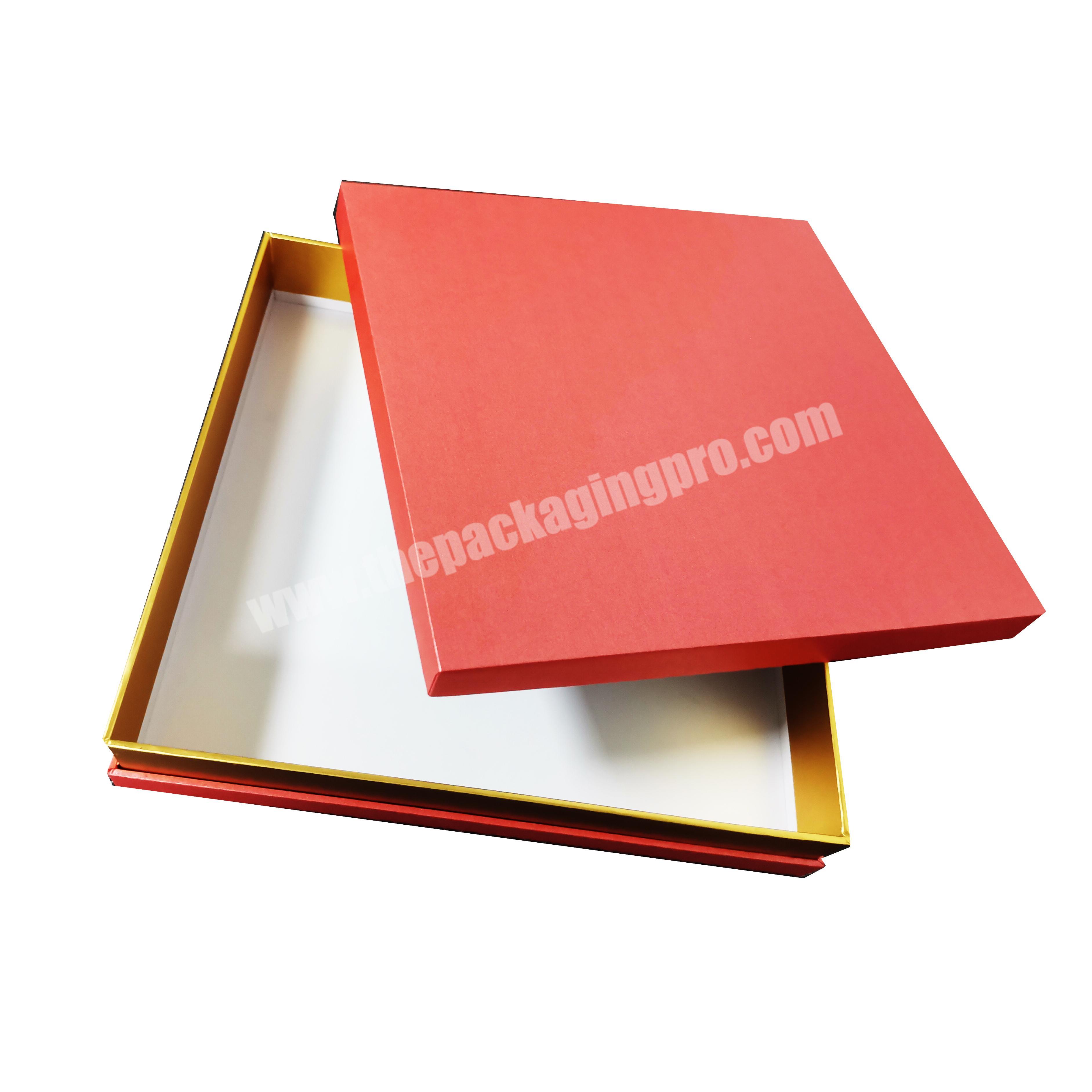 Cardboard square orange printing lid off two pieces presentation boxes box