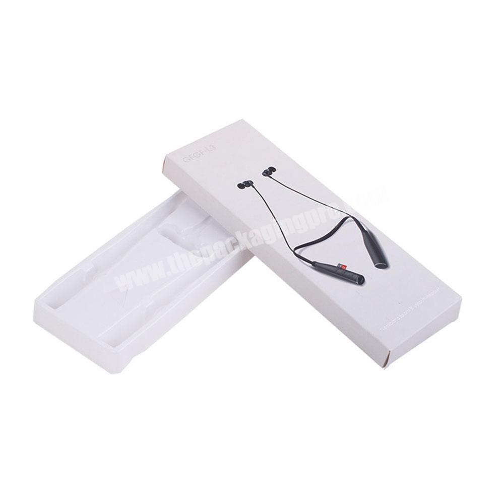 Cardboard USB Cable Data Line Bluetooth Earphone Paper Packaging Box With Custom Logo Printed With Inserts