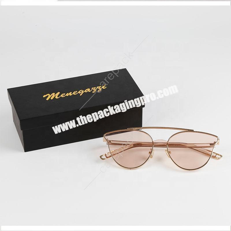 Carepack Custom printed luxury magnetic black Sunglasses packaging box