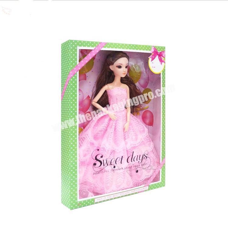 CarePack cute beautiful girl toy doll barbie gift display box custom design logo with pvc window