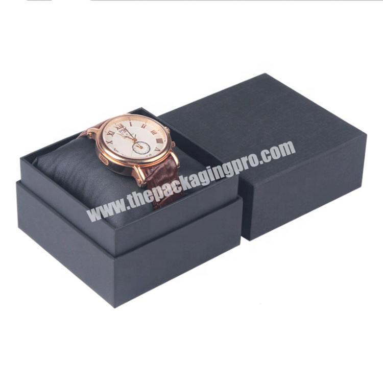 CarePack luxury watch packaging box black fashion custom logo two piece box recyclable eco-friendly