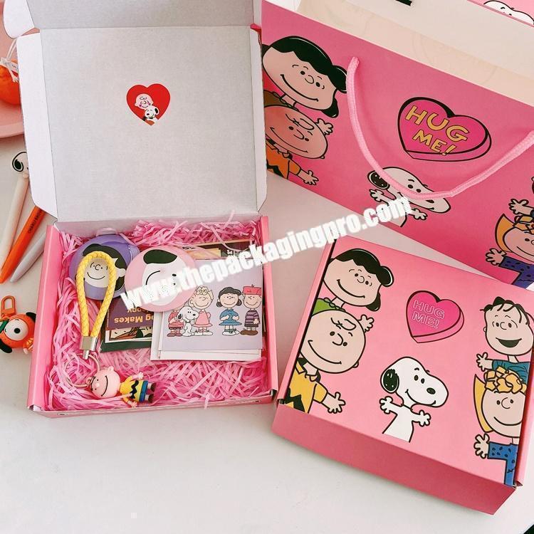 CarePack Mae pink Snoopy Loose-leaf children's School opening handbook gift box