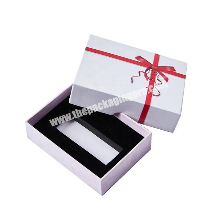 CarePack oem white cosmetic lipstick lipgloss gift box packaging with ribbon eva foam for beauty