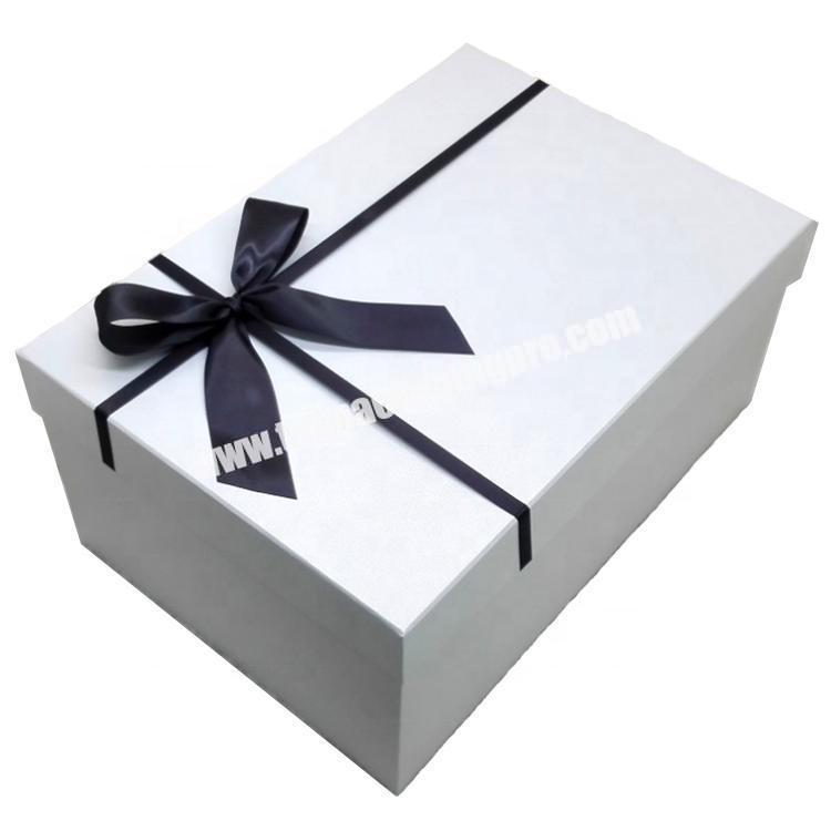 CarePack recyclable fancy paper shoe box packaging with ribbon for shoe or high heel custom logo size color