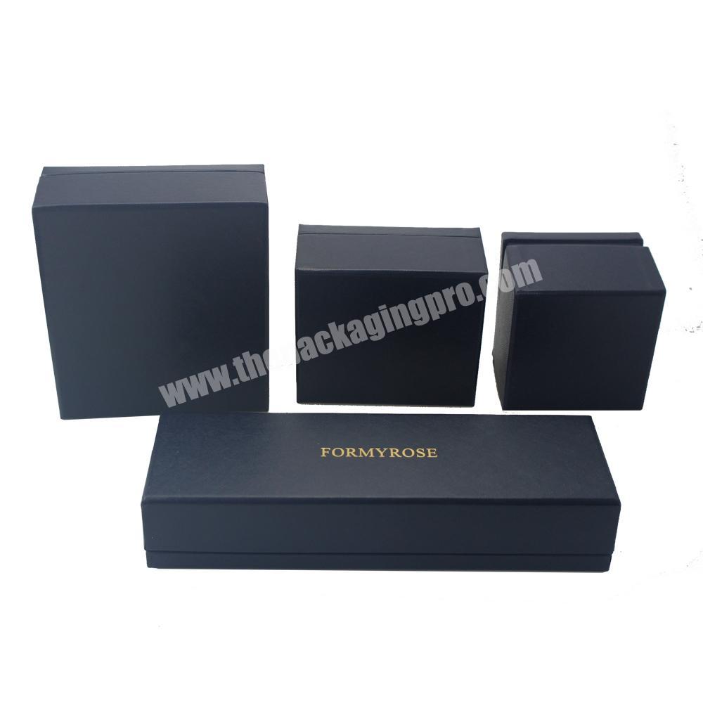Cheap and fine black fancy paper with lid shape for custom paper jewelry box