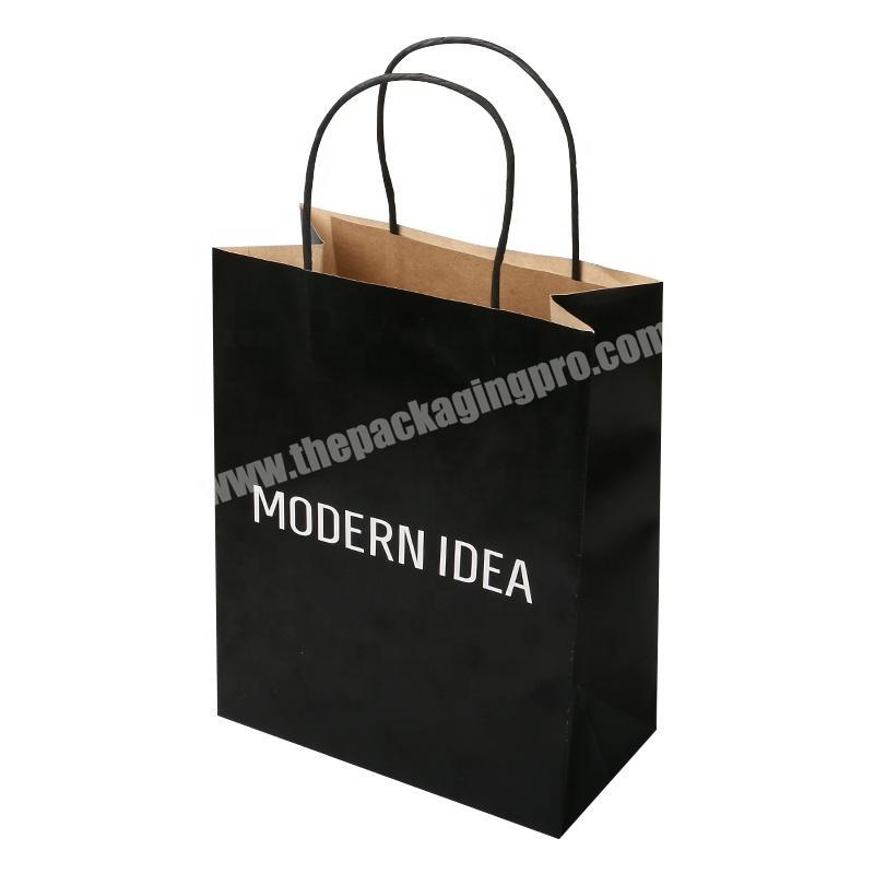 cheap biodegradable recycle eco friendly black kraft gift paper bags with logos