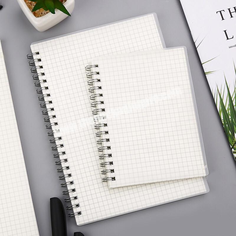 Cheap Bulk Custom Logo Transparent Plastic PP Soft Cover A5 B5 A4 Grid Lined Plain Dotted School Exercise Book Office Notebook