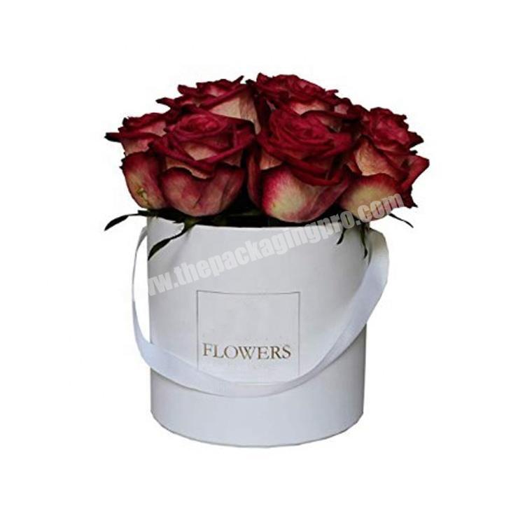Cheap Custom Cardboard Paper Packaging White Round Shape Rose Flower Gift Box