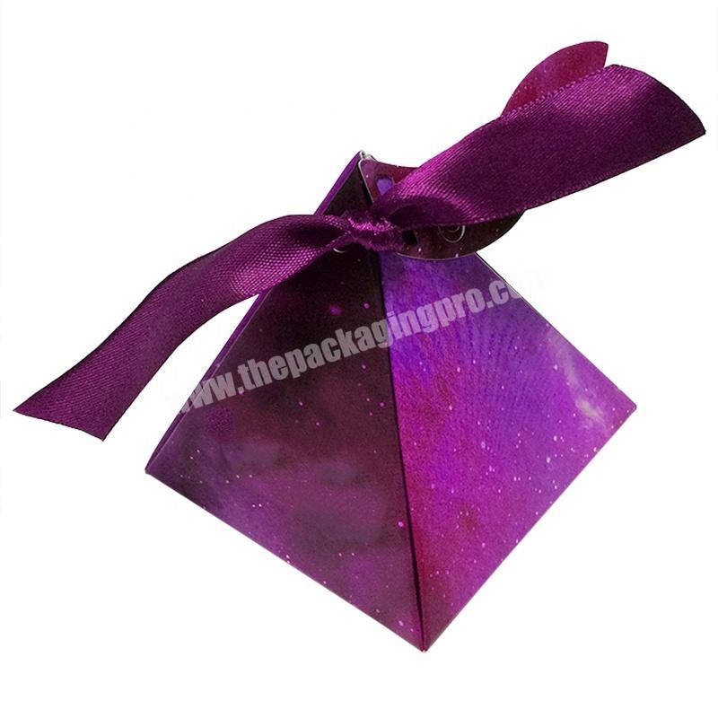 Cheap custom diamond shape rematic paper craft wedding favors candy boxes